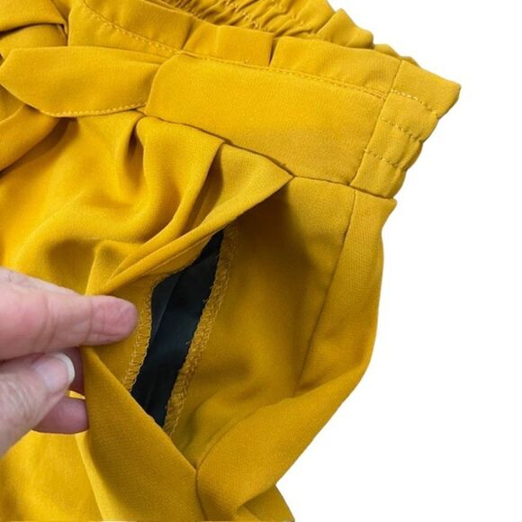 Harmony & Havoc Wide Leg Pants Mustard Yellow Gold Elastic / Tie Waist Size 3 - Picture 7 of 11